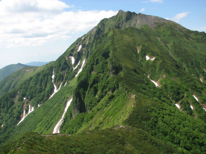 ニペソツ山への最後のコル、帰りの登りがちょっときついです