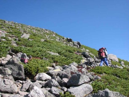 高原沼と違って緑岳へ登る登山者は以外に少ないです