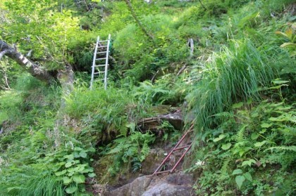 この辺りははしごが多くなっています。危険と言うほどでは無いと思いますが、登山者が多いので色々と安全策がとられているようです