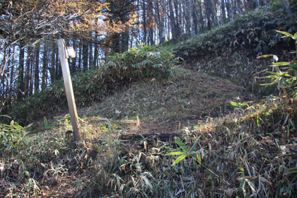 丸山峠を越えると、林道を横断します。ここの分岐が分かりにくいです。