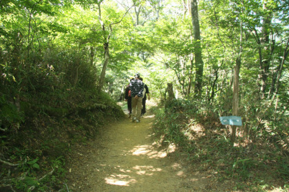 八丁と呼ばれるコル。標高は約１３００ｍです。ここから１９００ｍの石鎚山の頂まで急登坂路が続きます。