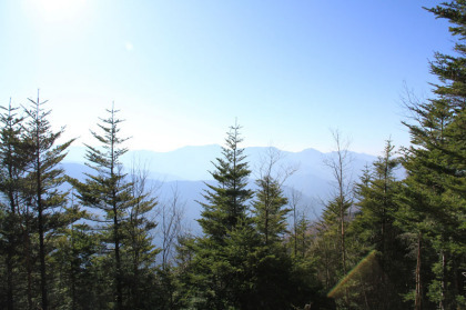 樹木越しですが南アルプスの山々を見ることが出来ます。