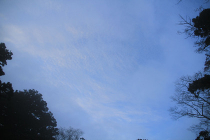 午後５時頃に青空が見えました。雨の多い屋久島では貴重な体験と思います。