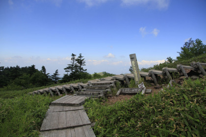 菅平側の登山道との合流点。