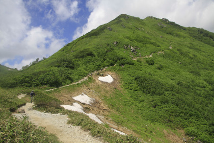 弓折岳分岐に向かって登ってゆきます。