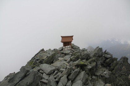 槍ヶ岳の山頂。