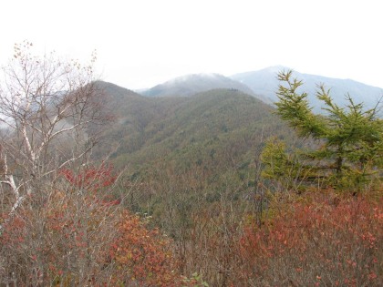 滝子山から見た雁ヶ原摺山の方角。