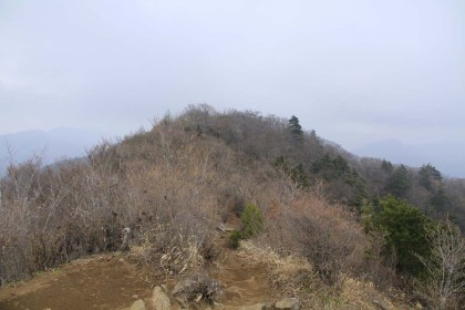 赤岩から見た山稜。