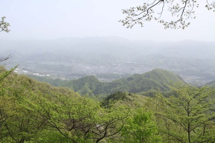 高柄山から見た上野原の市街。