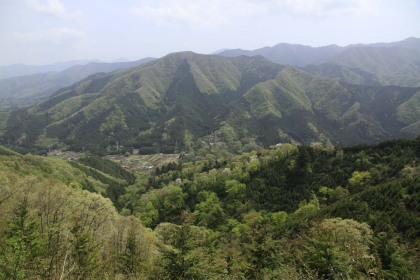 木が伐採された稜線から、丹沢山地の方が見渡せました。