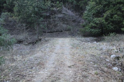 車道に出ます。