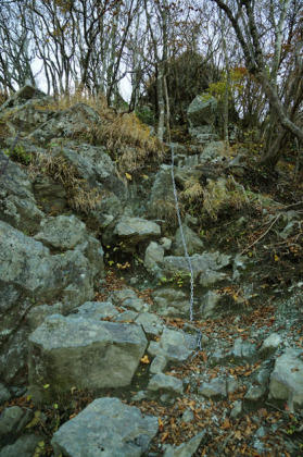 犬越路から蛭ヶ岳までは、岩場が断続的に見られます。