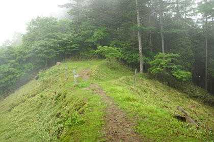 小菅に下る道と丹波山に下る道の分岐。