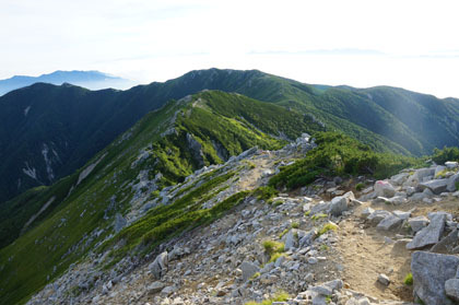 将棋頭山の下り道。