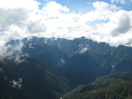 山頂から見た剣岳。