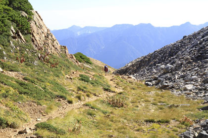 ぽつりぽつりと登山者とすれ違います。