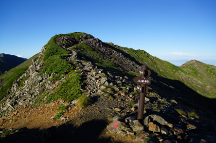 荒川前岳の分岐。