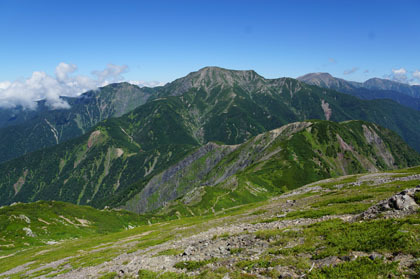 上河内岳から見た聖岳。