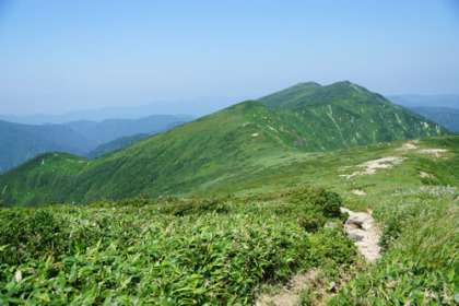 オツボ峰の稜線。
