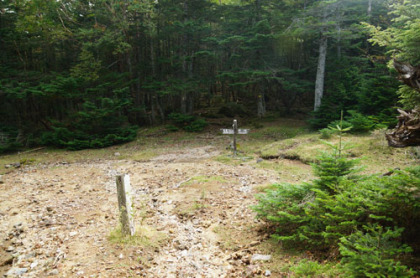 車道と登山道が交差する富士見峠。